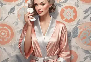beautiful woman in a copper robe